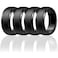 Egnaro Mens Silicone Wedding Rings Classic Black Step Edge Rubber band 10mm Wide 25mm Thick Hypoallergenic for GymOutdoorGift147 Variety Pack with Half Size