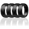 Egnaro Mens Silicone Wedding Rings Classic Black Step Edge Rubber band 10mm Wide 25mm Thick Hypoallergenic for GymOutdoorGift147 Variety Pack with Half Size