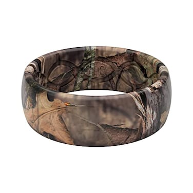 Groove Life Mossy Oak Breakup Country Camo Silicone Ring Breathable Rubber Wedding Rings for Men Lifetime Coverage Unique Design Comfort Fit Ring Size 11