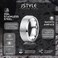 Jstyle Stainless Steel Rings for Men Wedding Ring Cool Simple Band 8MM Width 3 Pcs A Set Size 8