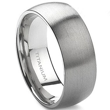 JUDE Jude Jewelers 8mm Brushed Matte Solid Titanium Ring Wedding Band Silver 12