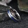 King Will 6mm Silver Titanium Rings Mens Wedding Rings Basic Blue Goove Beveled Edge Polished Wedding Band for Men Women Comfort Fit and Durable Size 14