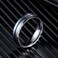 King Will 6mm Silver Titanium Rings Mens Wedding Rings Basic Blue Goove Beveled Edge Polished Wedding Band for Men Women Comfort Fit and Durable Size 14