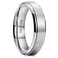 King Will Sliver Titanium Wedding Ring for Men Women6mm Width Wedding Band Brushed Finished Engagement Ring Stepped Edge Design Comfort Fit Size 105