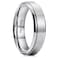King Will Sliver Titanium Wedding Ring for Men Women6mm Width Wedding Band Brushed Finished Engagement Ring Stepped Edge Design Comfort Fit Size 65