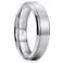 King Will Sliver Titanium Wedding Ring for Men Women6mm Width Wedding Band Brushed Finished Engagement Ring Stepped Edge Design Comfort Fit Size 65