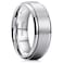 King Will Sliver Titanium Wedding Ring for Men Women8mm Width Wedding Band Brushed Finished Engagement Ring Stepped Edge Design Comfort Fit Size 95