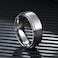 King Will Sliver Titanium Wedding Ring for Men Women8mm Width Wedding Band Brushed Finished Engagement Ring Stepped Edge Design Comfort Fit Size 95