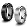 King Will Titanium Wedding Rings Set for Men Women8mm Black and Sliver Polished Beveled Stepped Edge Matte Brushed Finish Center Wedding Ring 2Pcs Set 10