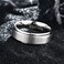King Will Titanium Wedding Rings Set for Men Women8mm Black and Sliver Polished Beveled Stepped Edge Matte Brushed Finish Center Wedding Ring 2Pcs Set 10