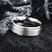 King Will Titanium Wedding Rings Set for Men Women8mm Black and Sliver Polished Beveled Stepped Edge Matte Brushed Finish Center Wedding Ring 2Pcs Set 10