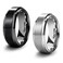 King Will Titanium Wedding Rings Set for Men Women8mm Black and Sliver Polished Beveled Stepped Edge Matte Brushed Finish Center Wedding Ring 2Pcs Set 11
