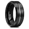 King Will Tungsten Carbide Wedding Band for Men Women8mm Width in Black with Grooved Center Wedding Ring Suitable Suitable for Work Gym Comfort Fit Size 115