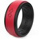 Rinfit Silicone Rings for Men 9mm Wide 2mm Thick Mens Rubber Wedding Bands Infinity Ring with 2 Layers Black Red Size 10