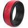 Rinfit Silicone Rings for Men 9mm Wide 2mm Thick Mens Rubber Wedding Bands Infinity Ring with 2 Layers Black Red Size 10