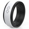 Rinfit Silicone Rings for Men 9mm Wide 2mm Thick Mens Rubber Wedding Bands Infinity Ring with 2 Layers Black White Size 11