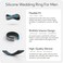 Rinfit Silicone Rings for Men 9mm Wide 2mm Thick Mens Rubber Wedding Bands Infinity Ring with 2 Layers Black White Size 11