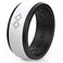 Rinfit Silicone Rings for Men 9mm Wide 2mm Thick Mens Rubber Wedding Bands Infinity Ring with 2 Layers Black White Size 12