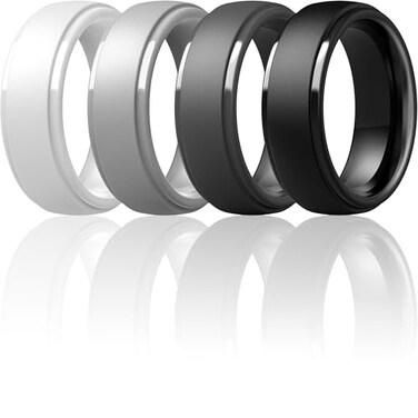 ThunderFit Silicone Mens Wedding Rings 10mm Wide 25mm Thick Rubber Wedding BandsVariety Multipack 17