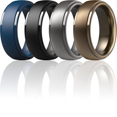 ThunderFit Silicone Mens Wedding Rings 10mm Wide 25mm Thick Rubber Wedding BandsVariety Multipack 17
