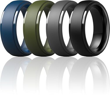ThunderFit Silicone Mens Wedding Rings 10mm Wide 25mm Thick Rubber Wedding BandsVariety Multipack 17