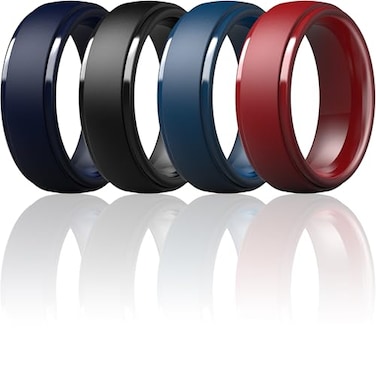 ThunderFit Silicone Mens Wedding Rings 10mm Wide 25mm Thick Rubber Wedding BandsVariety Multipack 17