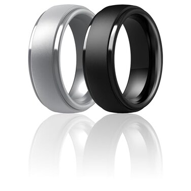 ThunderFit Silicone Mens Wedding Rings 10mm Wide 25mm Thick Rubber Wedding BandsVariety Multipack 17