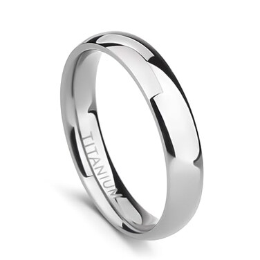 TIGRADE 2mm 4mm 6mm 8mm 10mm Titanium Ring Plain Dome High Polished Wedding Band Comfort Fit Size 3154mmSize 10