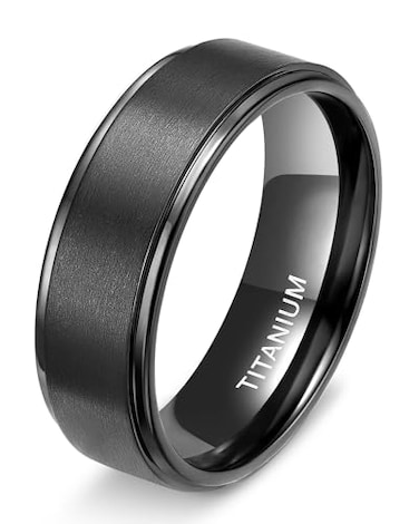 TIGRADE 4mm 6mm 8mm 10mm Titanium Rings BlackSilverGold Wedding Band Matte Comfort Fit for Men Women Size 315 Black 8MM Size 95