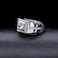 Tobestu Rhodium Plated Simulated Diamond Square Wedding Band Rings for Men Engagement Promise Anniversary Ring for Him Platinum Size 8 KR2012D