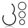 SEVEN LADY 16G Black Surgical Stainless Steel Cartilage EarringsSegment Hinged Seamless Eyebrow Eye Nose Septum Lip Hoop 6mm 8mm 10mm 12mm 4 Pcs Clicker Ear Belly Button Hoop Piercing Ring Set Unisex