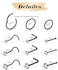 AMASIS 12Pcs Black Nose Rings and Studs Set 18G Hinged Nose Hoops 6mm 8mm 10mm with 20G CZ Nose Studs L Shape Corkscrew Straight 316L Stainless Steel Nostril Piercing Jewelry