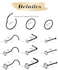 AMASIS 12Pcs Black Nose Rings and Studs Set 18G Hinged Nose Hoops 6mm 8mm 10mm with 20G CZ Nose Studs L Shape Corkscrew Straight 316L Stainless Steel Nostril Piercing Jewelry
