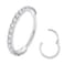 BLESSMYLOVE 20G 7mm Nose Rings Hoop 316L Surgical Steel Clear CZ Silver Unisex Hoop Piercing Ring