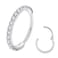 BLESSMYLOVE 20G 7mm Nose Rings Hoop 316L Surgical Steel Clear CZ Silver Unisex Hoop Piercing Ring