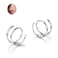 BodyBonita 2Pcs Silver Softened 316L Stainless Steel Double Hoop Nose Ring for Single Piercing 18G Bendable Twist Spiral Nose Rings Hoops for Women 8 mm