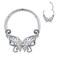 CHARMONLINE 16G 316L Stainless Steel Daith Earrings Hoop Butterfly Nose Ring Septum Hoop Hinged Segment Clicker Daith Clicker Helix Ear Piercing Tragus Conch Piercing Jewelry