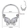CHARMONLINE 16G 316L Stainless Steel Daith Earrings Hoop Butterfly Nose Ring Septum Hoop Hinged Segment Clicker Daith Clicker Helix Ear Piercing Tragus Conch Piercing Jewelry
