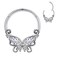 CHARMONLINE 16G 316L Stainless Steel Daith Earrings Hoop Butterfly Nose Ring Septum Hoop Hinged Segment Clicker Daith Clicker Helix Ear Piercing Tragus Conch Piercing Jewelry