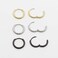 EACHLP Gold Silver Black Plated Stainless Steel Endless Cartilage Hoops 9MM Tiny Sleeper Thin Hoop Earrings for BoyGirl Nose Ring Helix Septum Daith Lobe Tragus Rook Second Third Hole Body Piercing