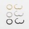 EACHLP Gold Silver Black Plated Stainless Steel Endless Cartilage Hoops 9MM Tiny Sleeper Thin Hoop Earrings for BoyGirl Nose Ring Helix Septum Daith Lobe Tragus Rook Second Third Hole Body Piercing