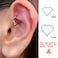 ENVYOU 2 Pcs Heart Daith Piercing Jewelry Hypoallergenic Clicker Hoop 16G Rook Cartilage Helix Earrings 16G 8mm10mm Heart Silver