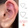 ENVYOU 2 Pcs Heart Daith Piercing Jewelry Hypoallergenic Clicker Hoop 16G Rook Cartilage Helix Earrings 16G 8mm10mm Heart Silver