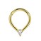 FANSING Surgical Steel Triangular Cubic Zirconia Piercing Rings 16g 8mm Teardrop Ring Hoop
