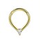 FANSING Surgical Steel Triangular Cubic Zirconia Piercing Rings 16g 8mm Teardrop Ring Hoop