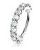 Forbidden Body Jewelry 20g 8mm Platinum Plated Brass Bendable Nose Ring and Cartilage Hoop Lined with CZ Gems