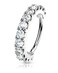 Forbidden Body Jewelry 20g 8mm Platinum Plated Brass Bendable Nose Ring and Cartilage Hoop Lined with CZ Gems
