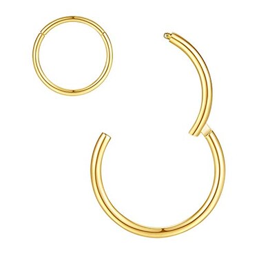 ORANGELOVE Gold Nose Rings 16g Hoop Clicker Seamless Septum Ring Cartilage Helix Tragus Daith Rook Earrings