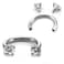 Jovivi 2pc 16G Stainless Steel Cubic Zirconia Horseshoe Multifunctional LipNoseNippleEyebrow Captive Hoop Ring Barbell Tragus Cartilage Stud Earrings