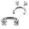 Jovivi 2pc 16G Stainless Steel Cubic Zirconia Horseshoe Multifunctional LipNoseNippleEyebrow Captive Hoop Ring Barbell Tragus Cartilage Stud Earrings